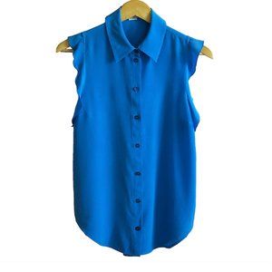 Stella McCartney Frill Ruffle Sleeveless Silk  Blouse